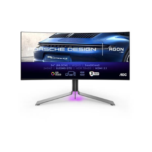 AOC Screen size (inch) 34, Panel resolution 3440x1440, Max Refresh rate 240 Hz